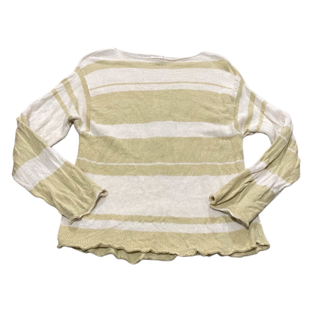 Krista Larson Striped Boat Neck Knit Sweater Top S (?)